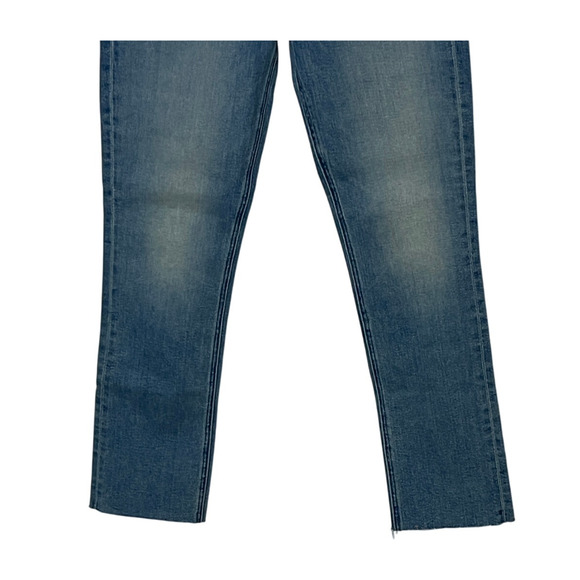 MOTHER JEANS WOMENS SIZE 34 MID RISE DAZZLER ANKLE FRAY HEM STRAIGHT BLUE NEW - Picture 7 of 11
